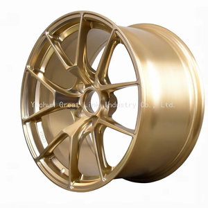 Lightweight Forged Aluminium Alloy Car Rims, Polished Frozen Gold Finish 5x114.3 5x120 Concave Style New Wheels