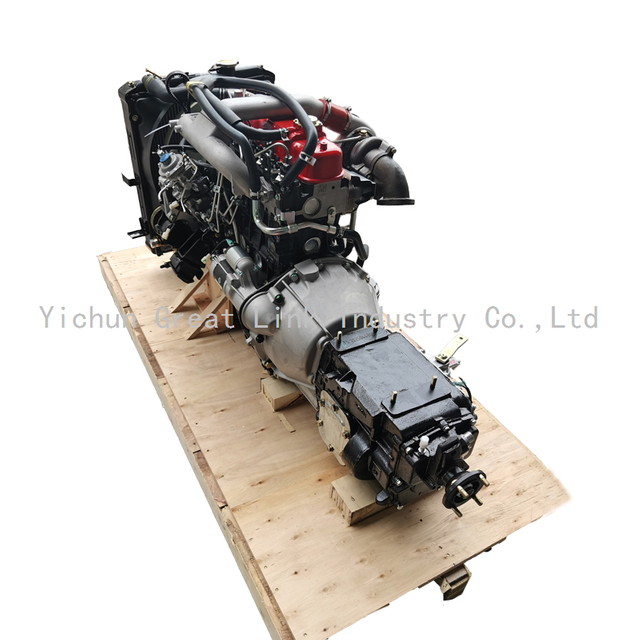 GL New 4 Cylinders 4JB1T Turbo Charged Diesel Engine with Transmission Gearbox for Isuzu N Series ELF NPR Camion Truck 68KW 90HP